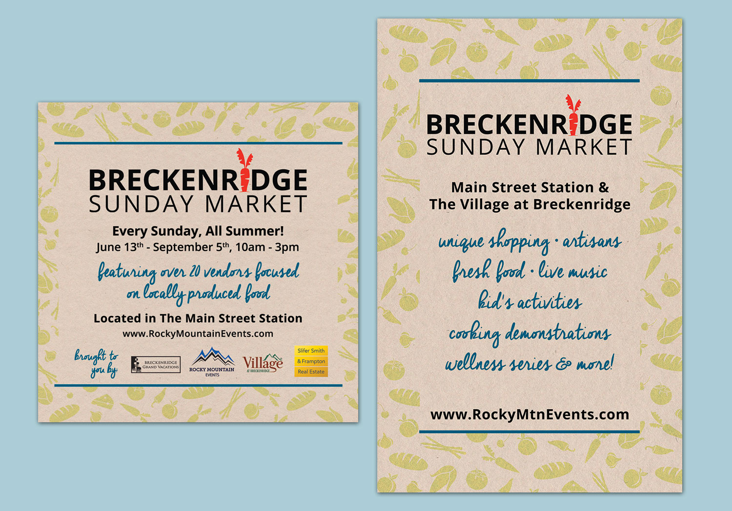 Breckenridge Sunday Market print ads