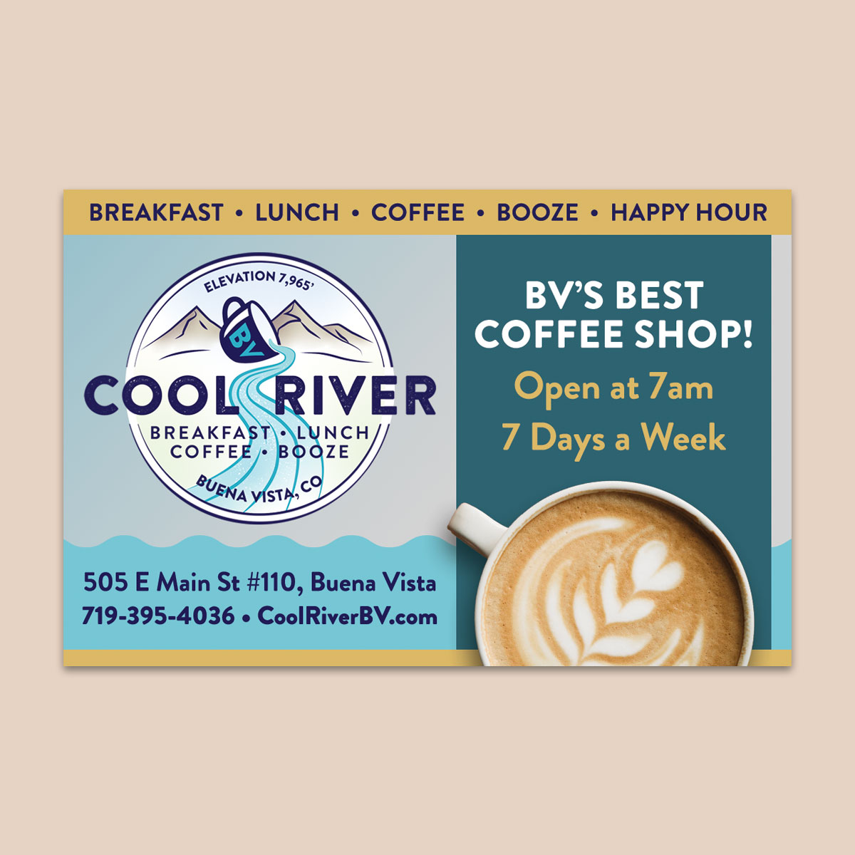 Cool River Coffee House print advertisement