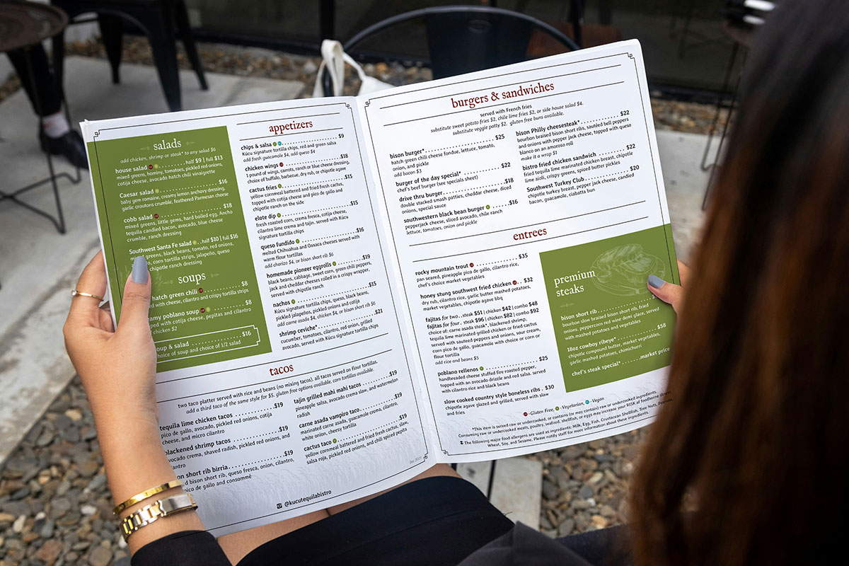 Kúcu Tequila Bistro's menu